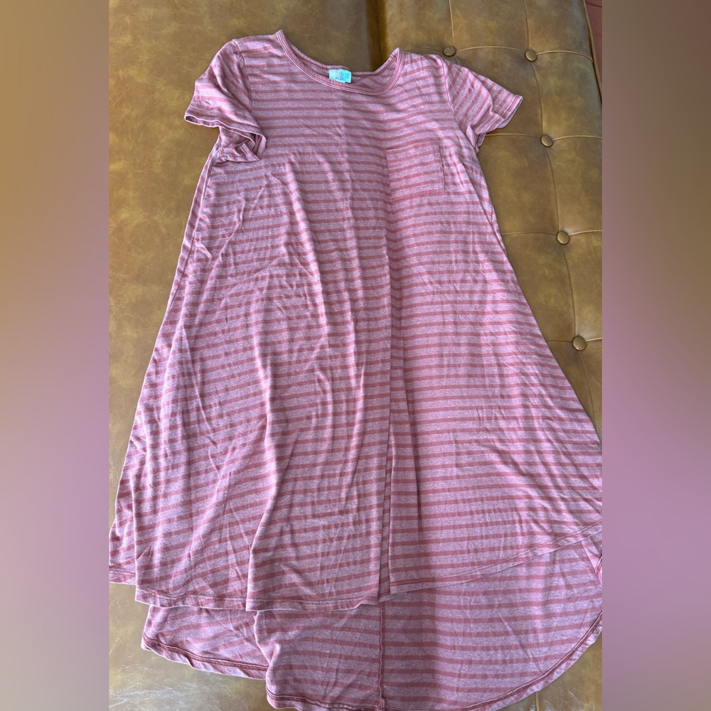 Striped Short-Sleeve Swing Dress